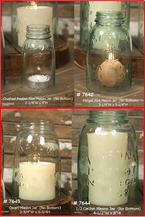 Half Gallon Primitive/Cottage/Country Mason Jar Cloche Chimney For Candle 