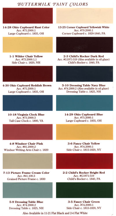 Paint Colors - Historic Paint Colors 1800 S
